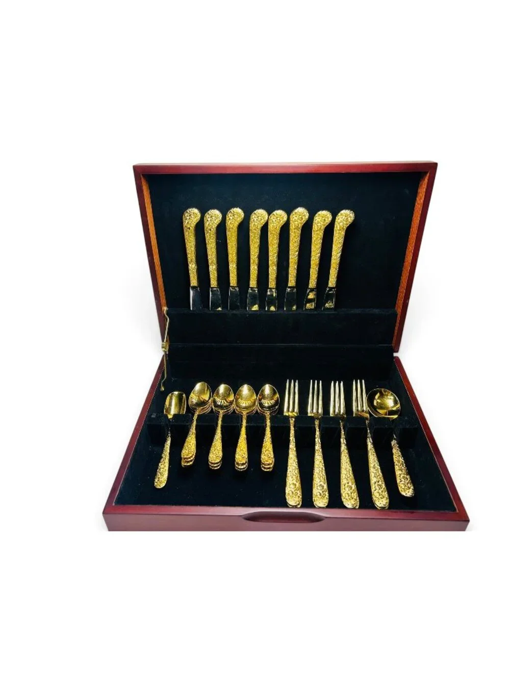 Viners of Sheffield Gold Plated Flatware Set of 31 Pcs VS12 & Box Utensils Cutle
